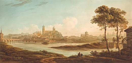 Stadt an einem Fluss